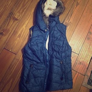 Green Tea Hooded Fur Vest